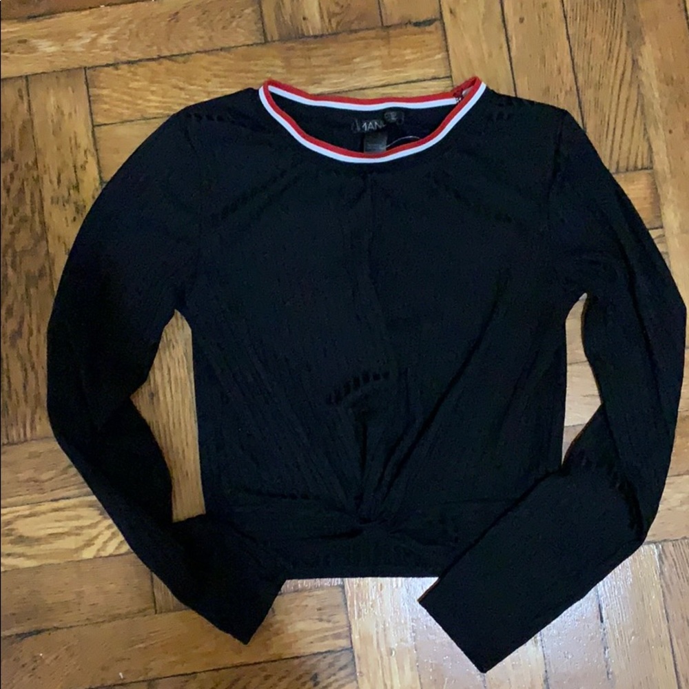 Black/White/Red crop top